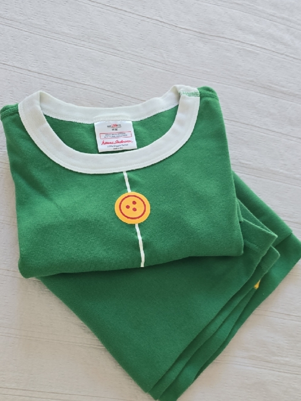 Kids Green Elf Pajama Set with Yellow Accents - Picture 16 of 16